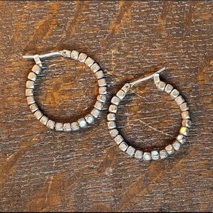 2/$20 silver textured bead hoops
